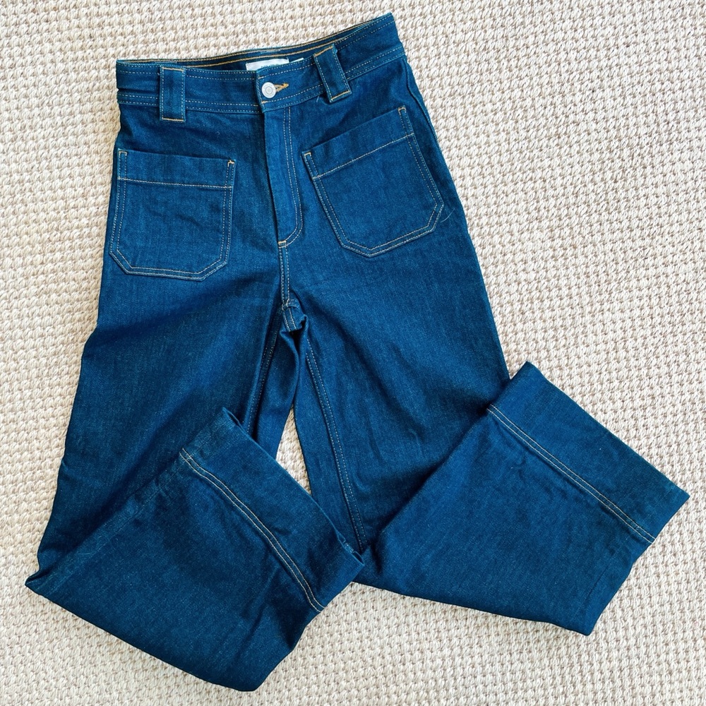 & Other Stories Paris Atelier Dark Wash Wide Leg Jeans Size 26 - Picture 8 of 11